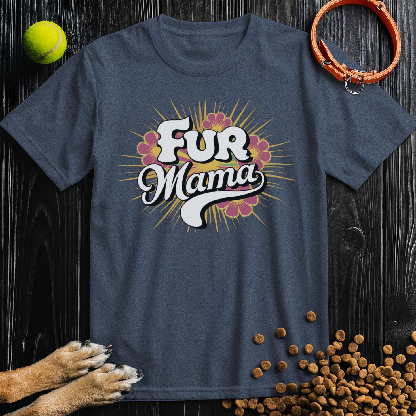 Fur Mama Retro Flower T-Shirt