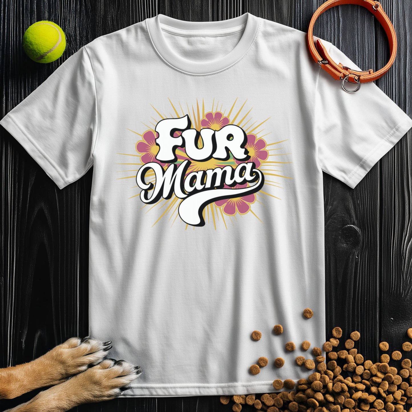 Fur Mama Retro Flower T-Shirt