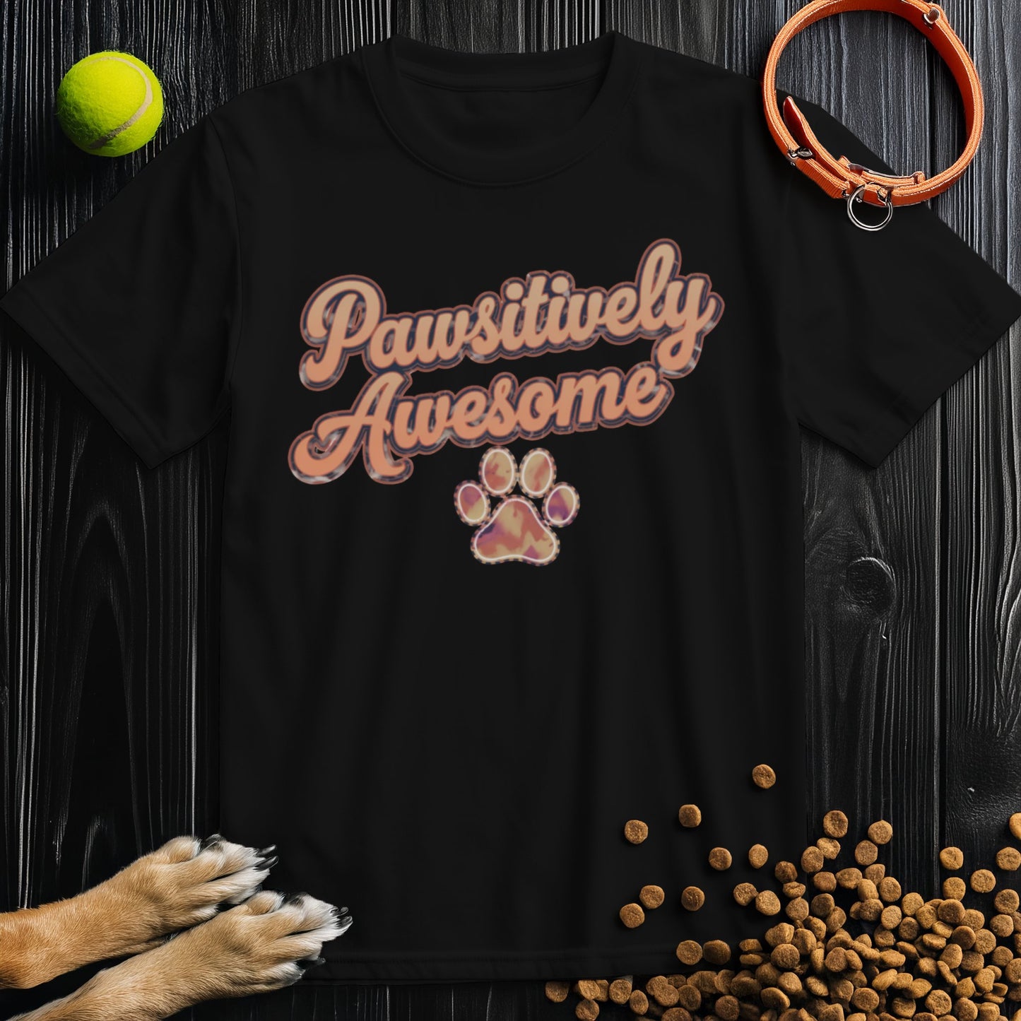 Pawsitively Awesome Colored Retro Vibes T-Shirt