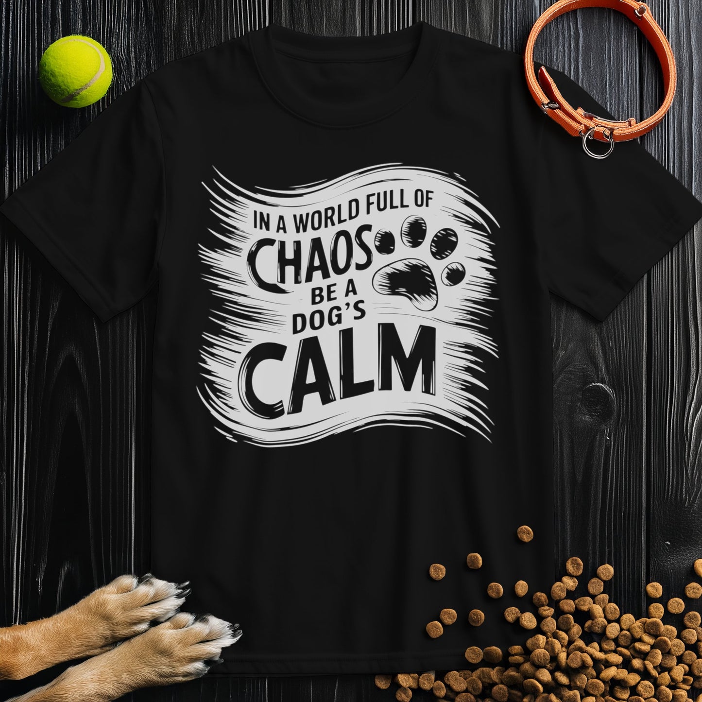 In a World Full of Chaos, Be a Dog’s Calm White T-Shirt