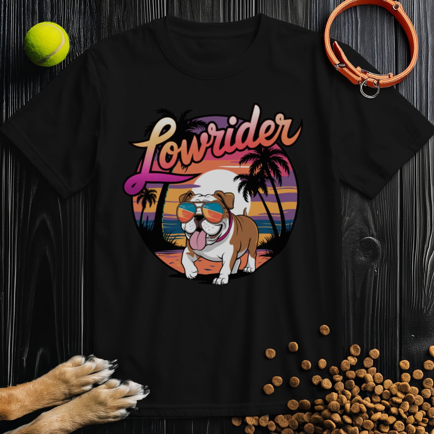 Lowrider Bulldog Sunset T-Shirt