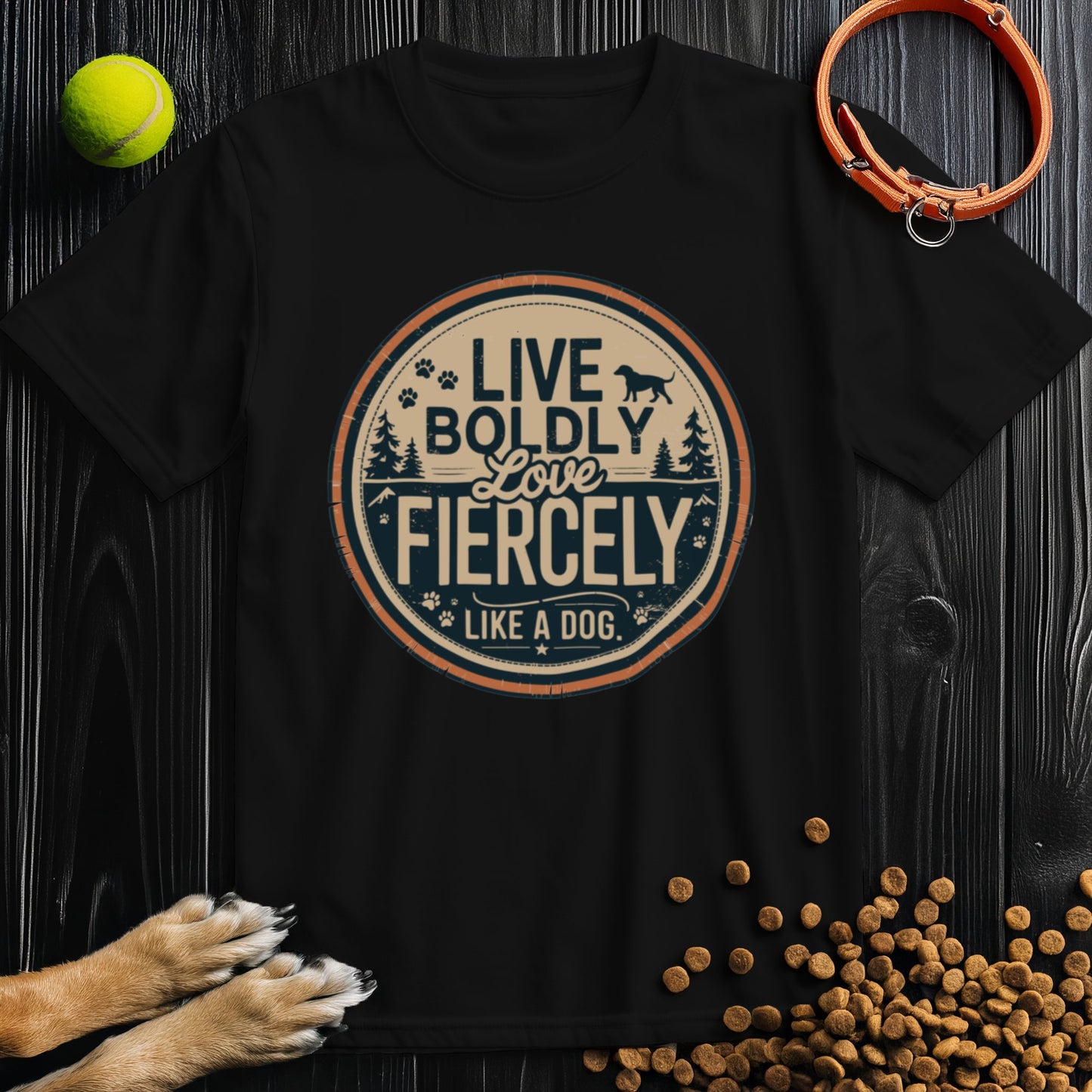 Live Boldly Love Fiercely Like A Dog T-Shirt