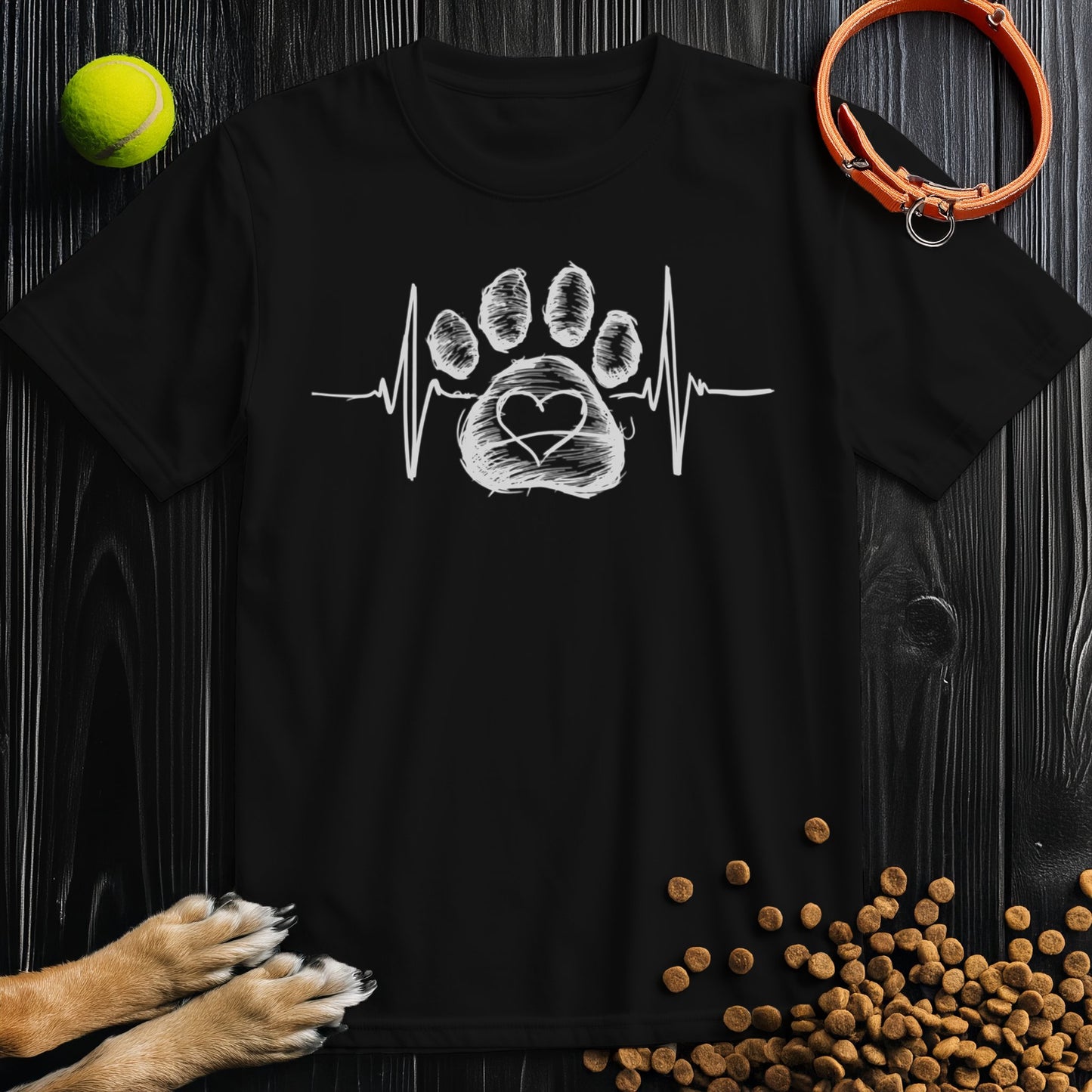 Paw Pulse Love White Graphic T-Shirt
