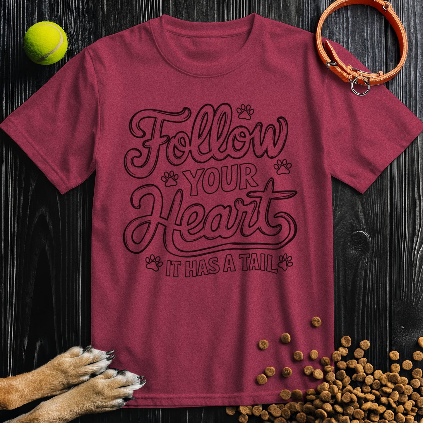 Follow Your Heart, It Has A Tail Black T-Shirt
