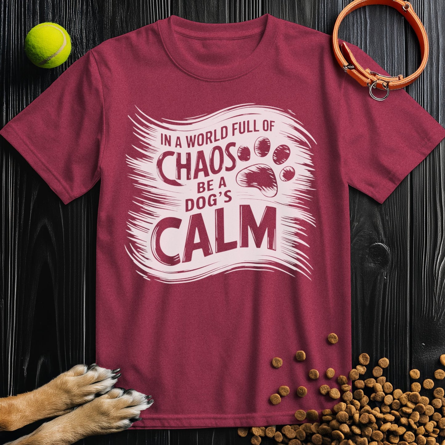 In a World Full of Chaos, Be a Dog’s Calm White T-Shirt