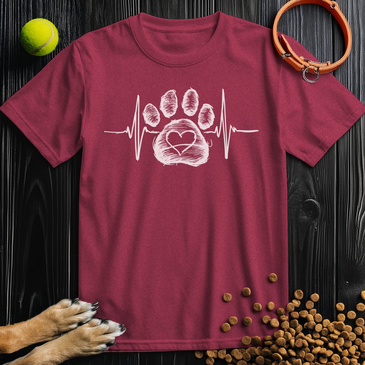 Paw Pulse Love White Graphic T-Shirt