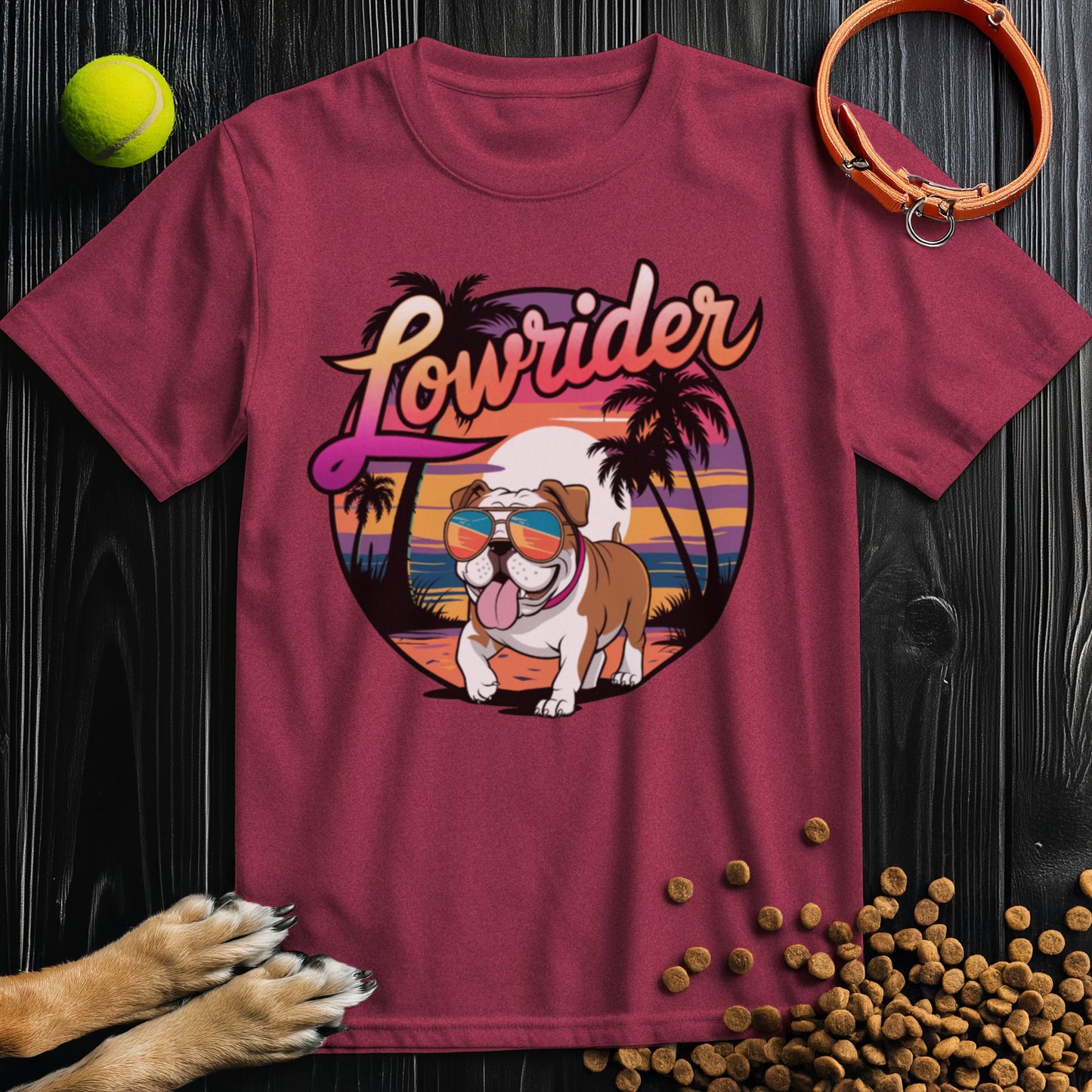 Lowrider Bulldog Sunset T-Shirt