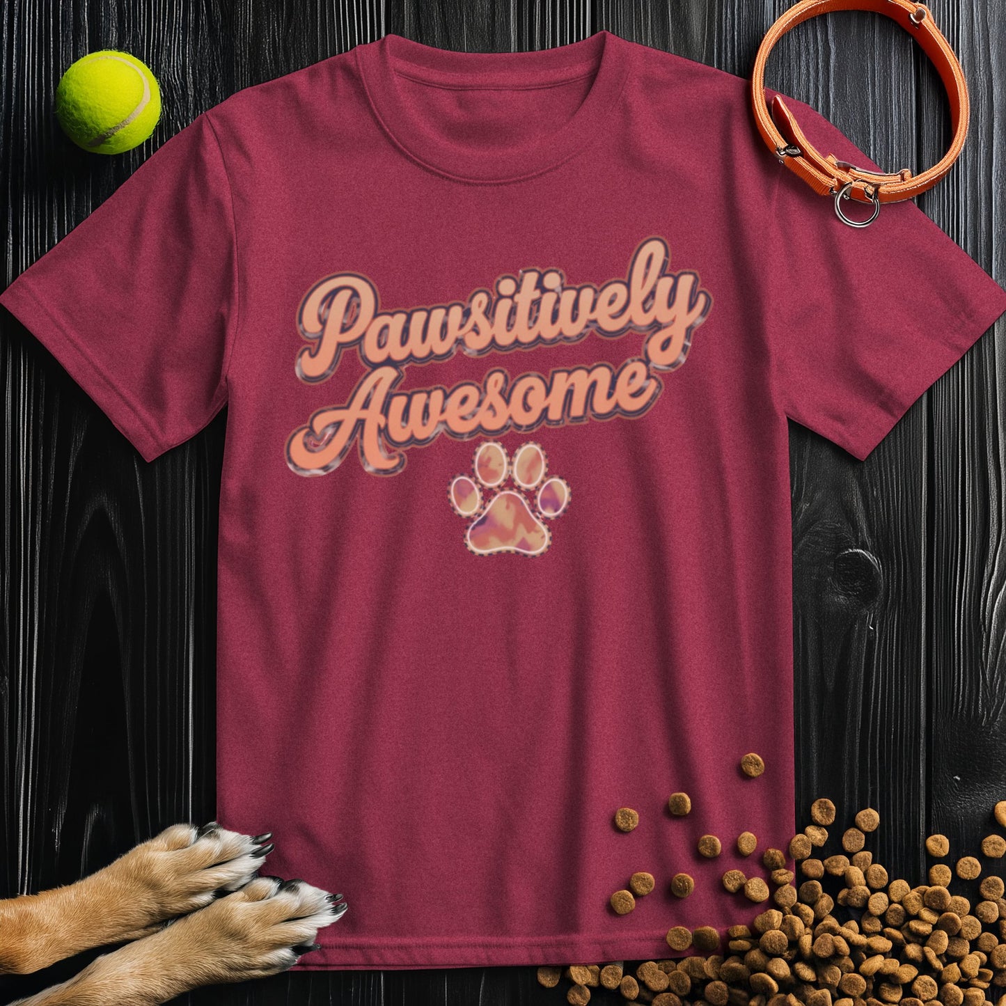 Pawsitively Awesome Colored Retro Vibes T-Shirt