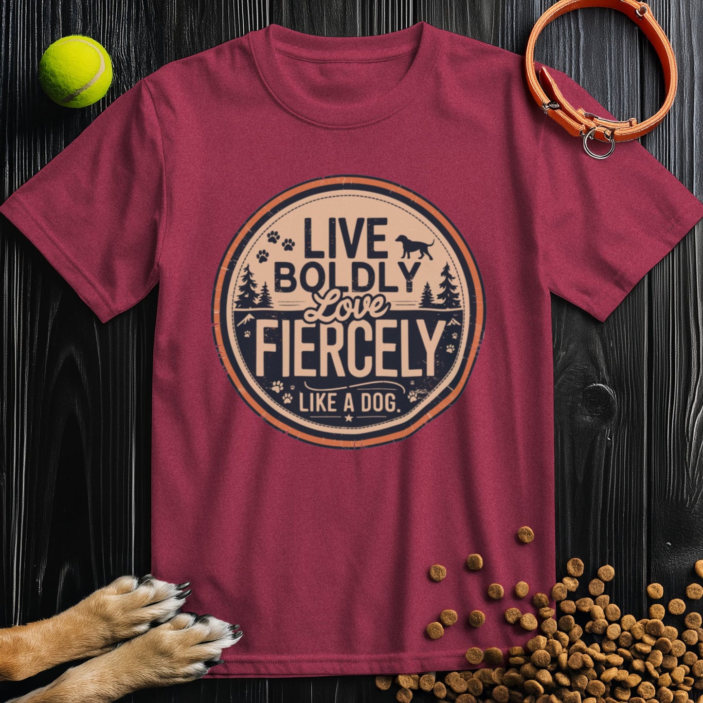 Live Boldly Love Fiercely Like A Dog T-Shirt