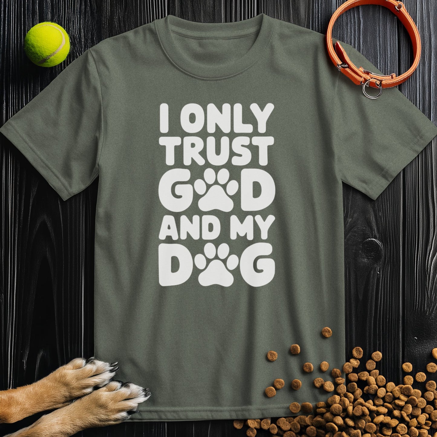 I only trust god and my dog White Type T-Shirt