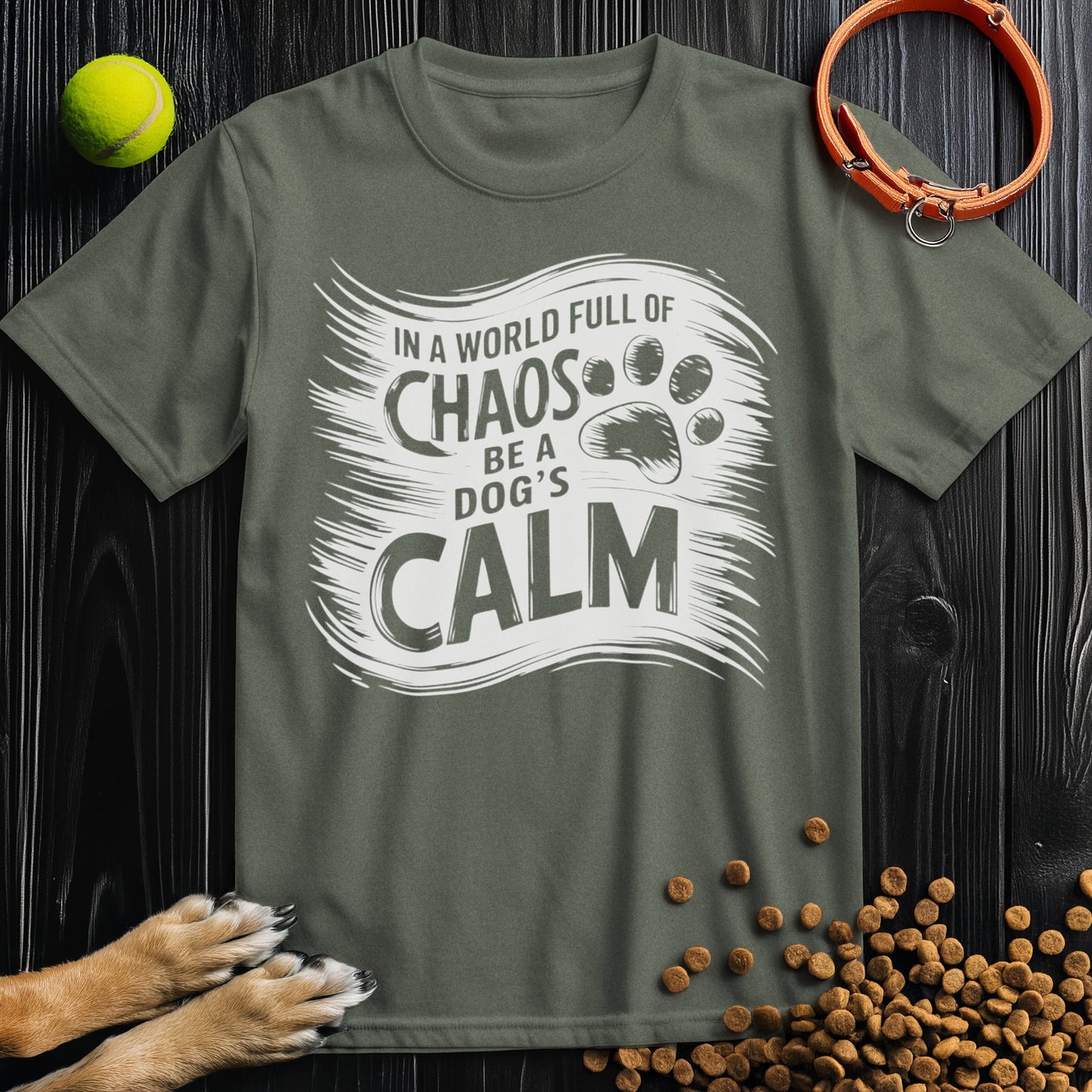 In a World Full of Chaos, Be a Dog’s Calm White T-Shirt