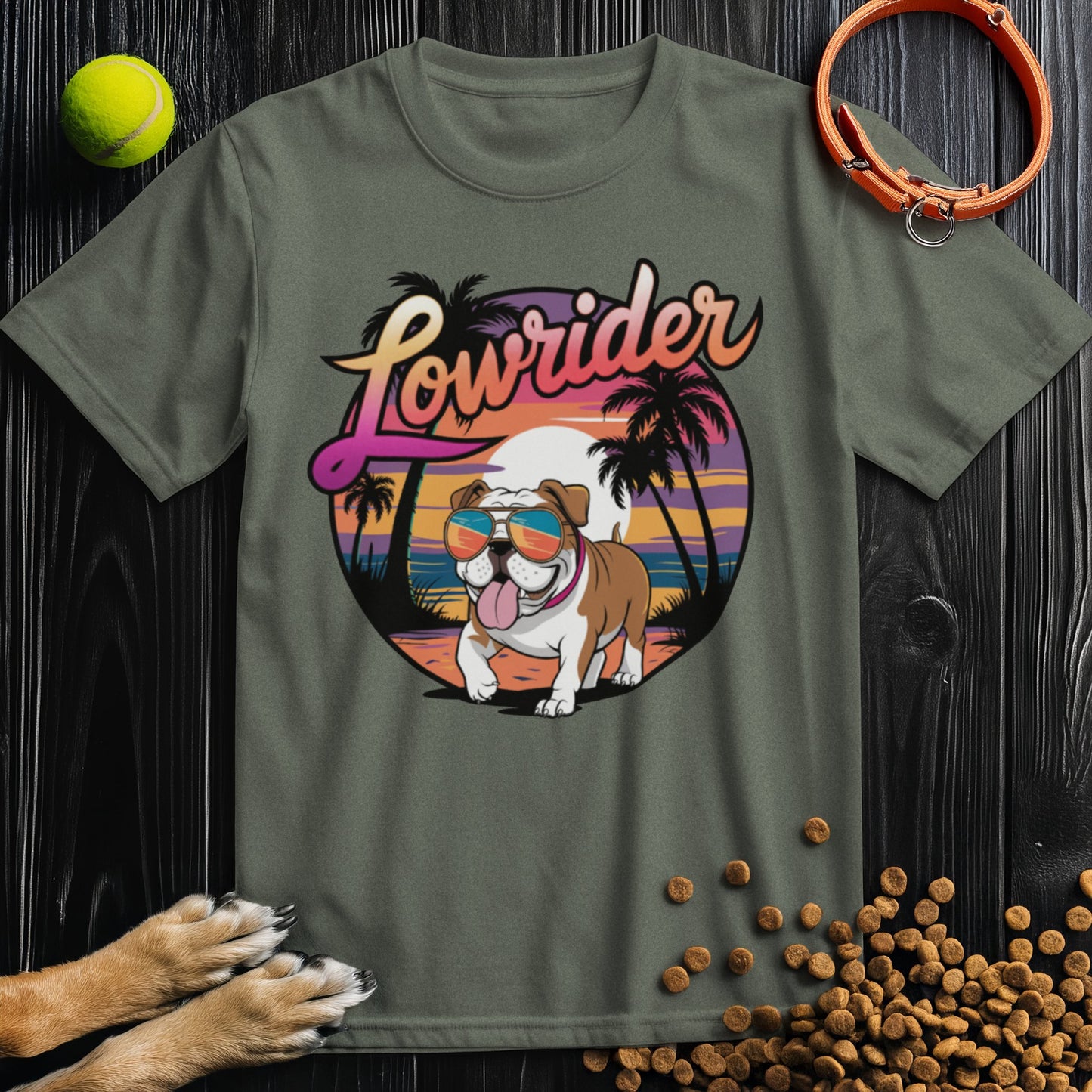Lowrider Bulldog Sunset T-Shirt