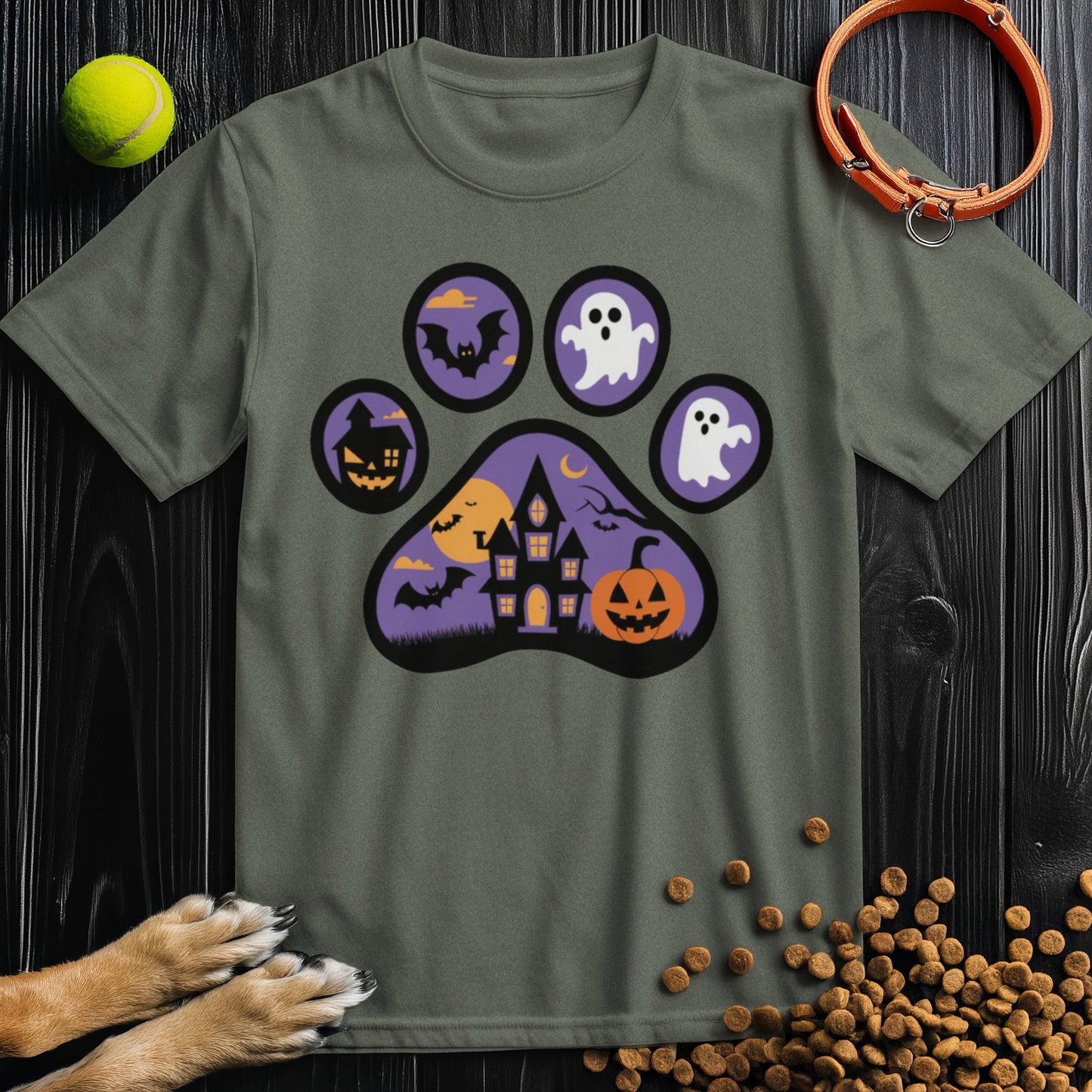 Haunted Paw Prints T-Shirt