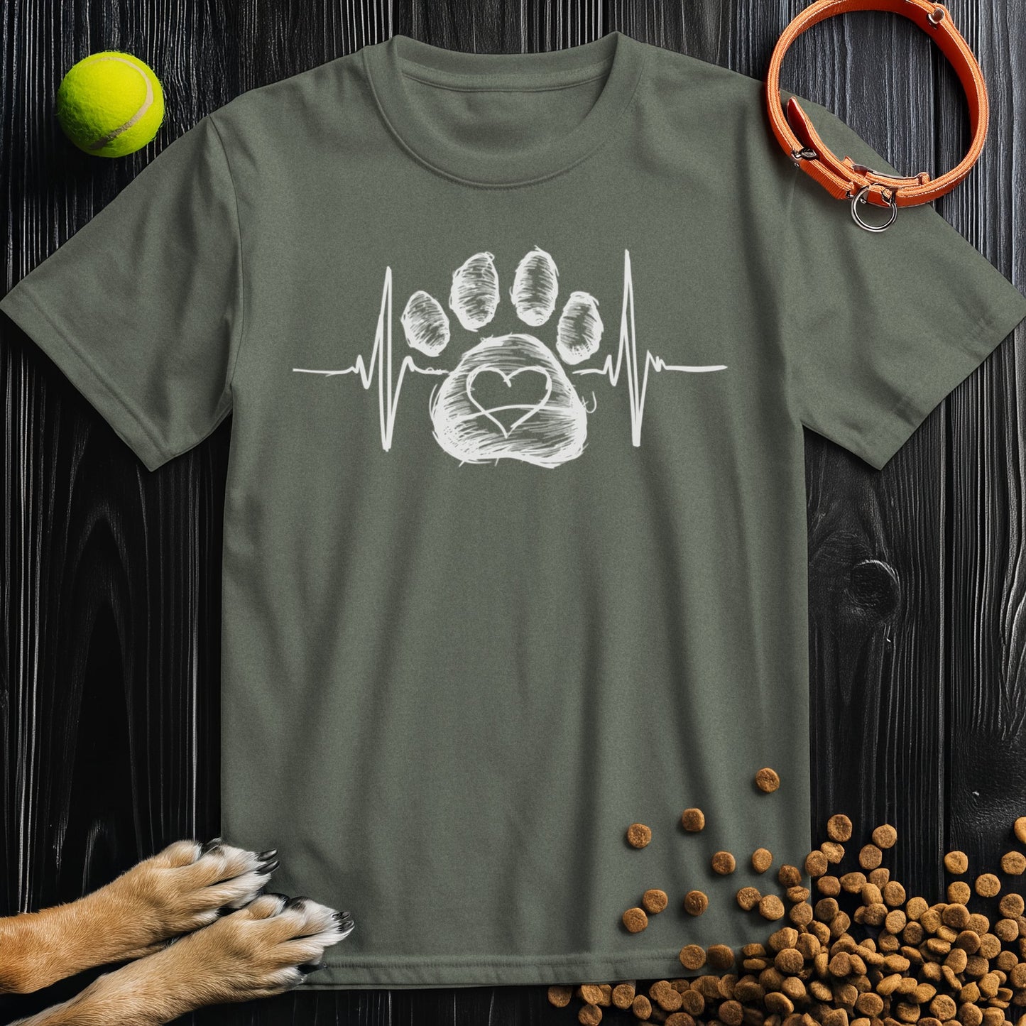 Paw Pulse Love White Graphic T-Shirt