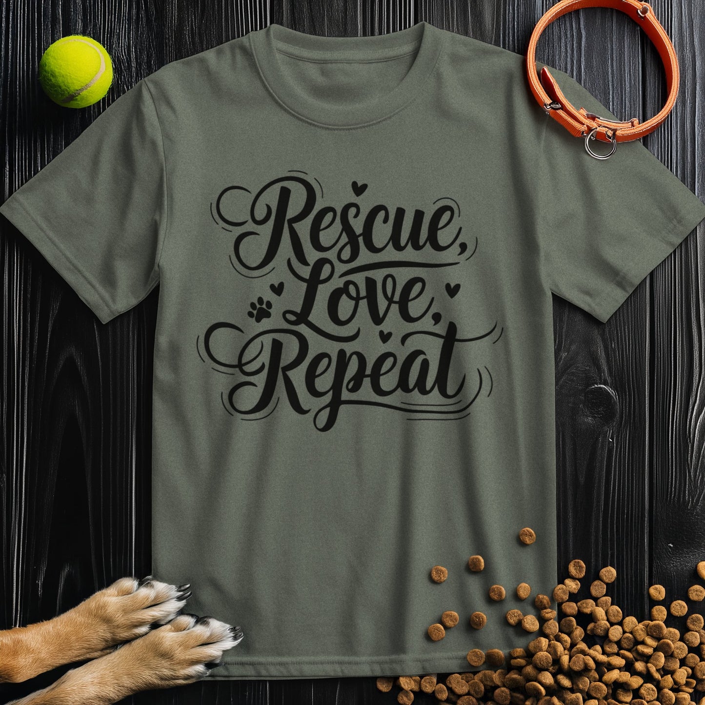 Rescue, Love, Repeat Black T-Shirt