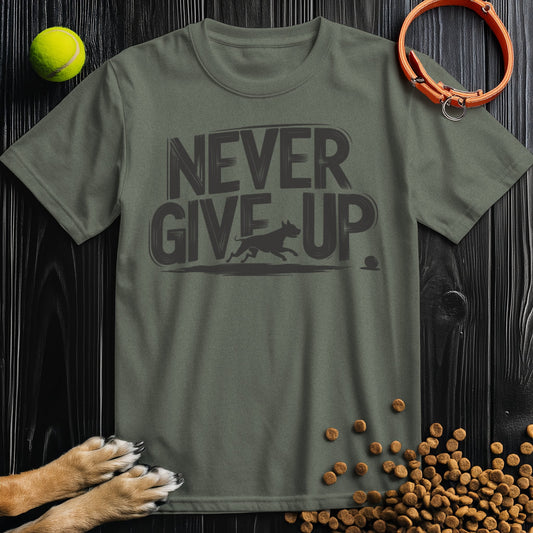Never Give Up Black T-Shirt