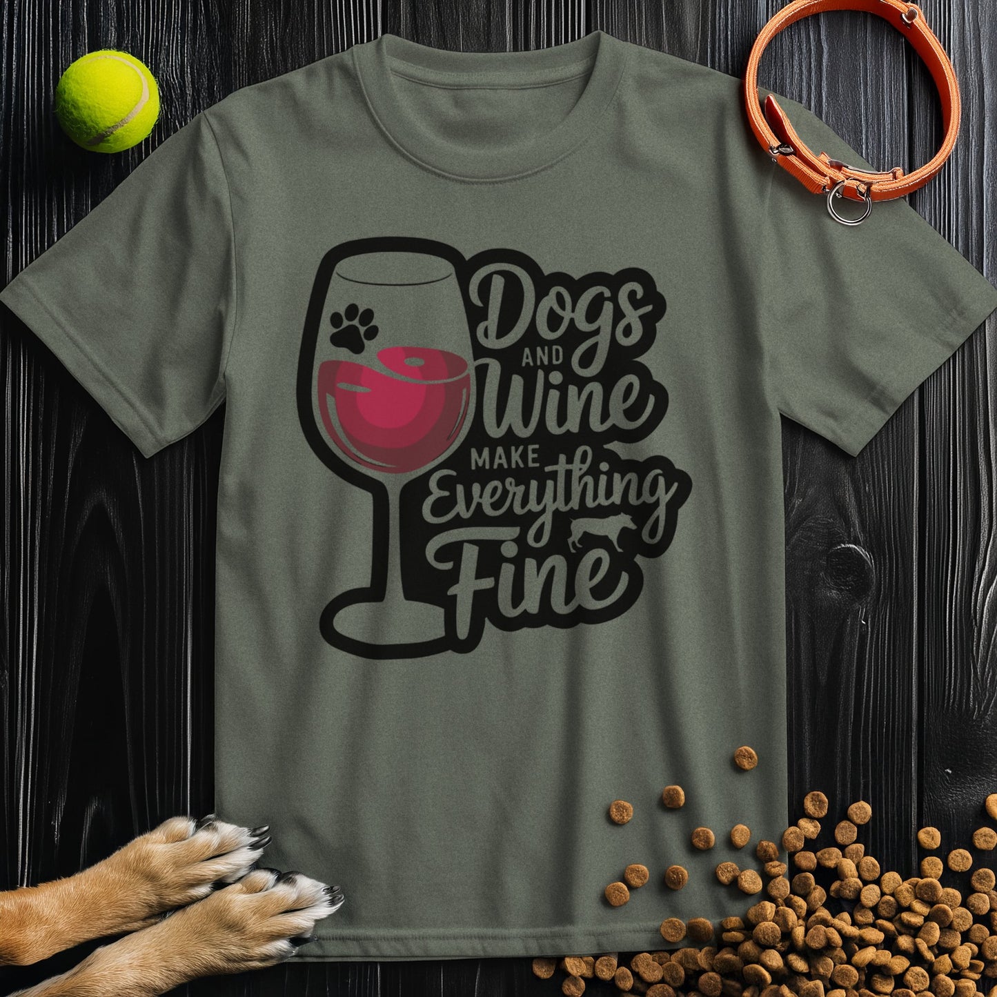 Dogs And Wine Make Everything Fine T-Shirt