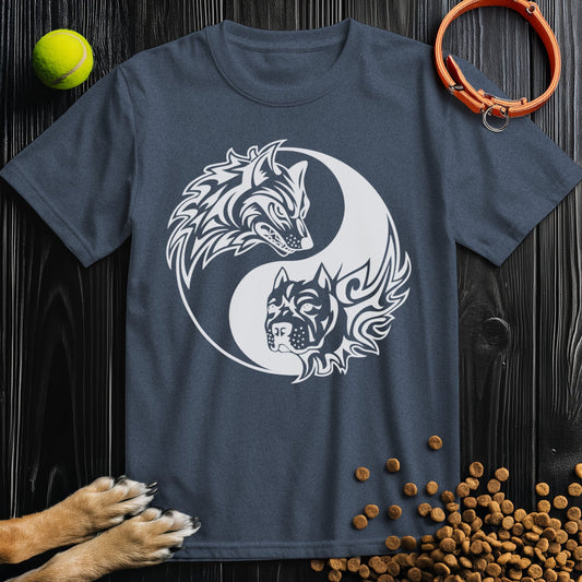 Yin-Yang Wolf & Dog White T-Shirt