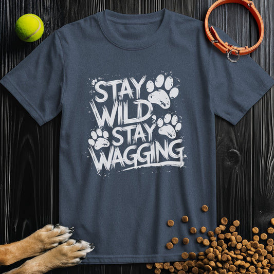 Stay Wild, Stay Wagging White T-Shirt