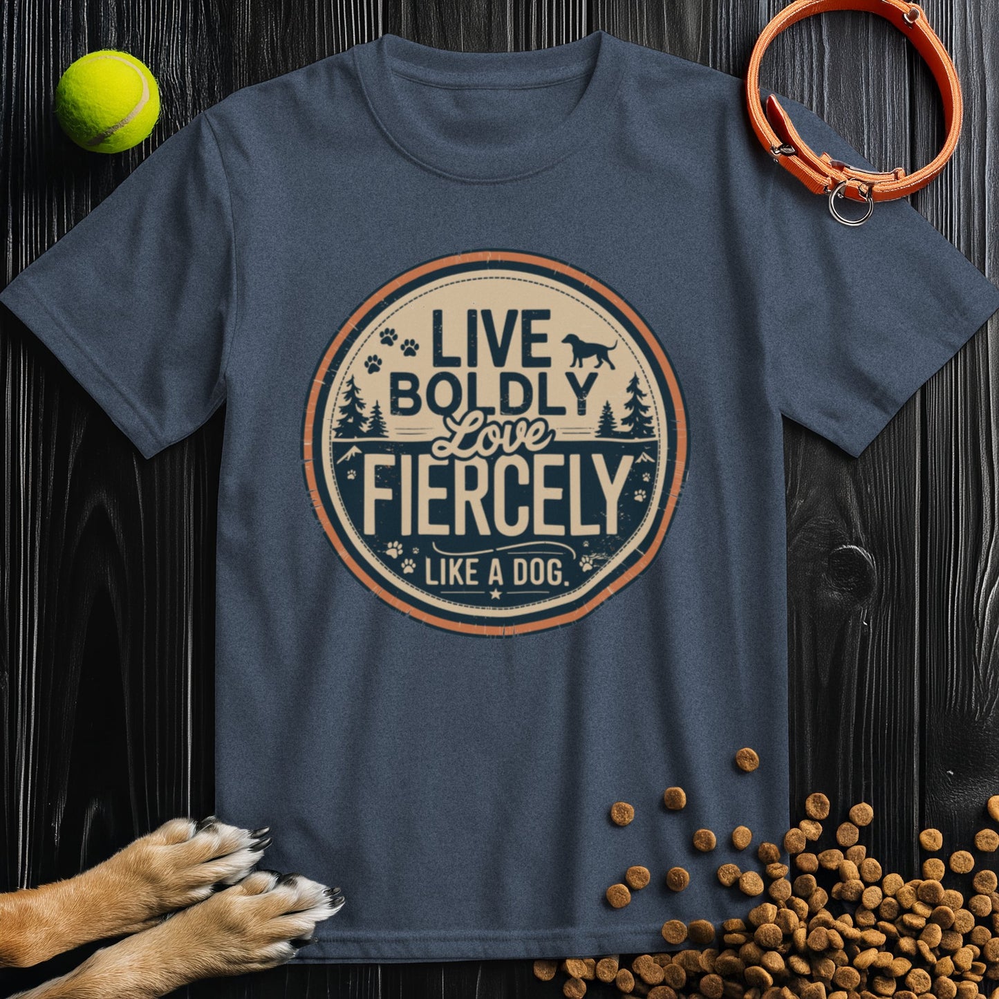 Live Boldly Love Fiercely Like A Dog T-Shirt