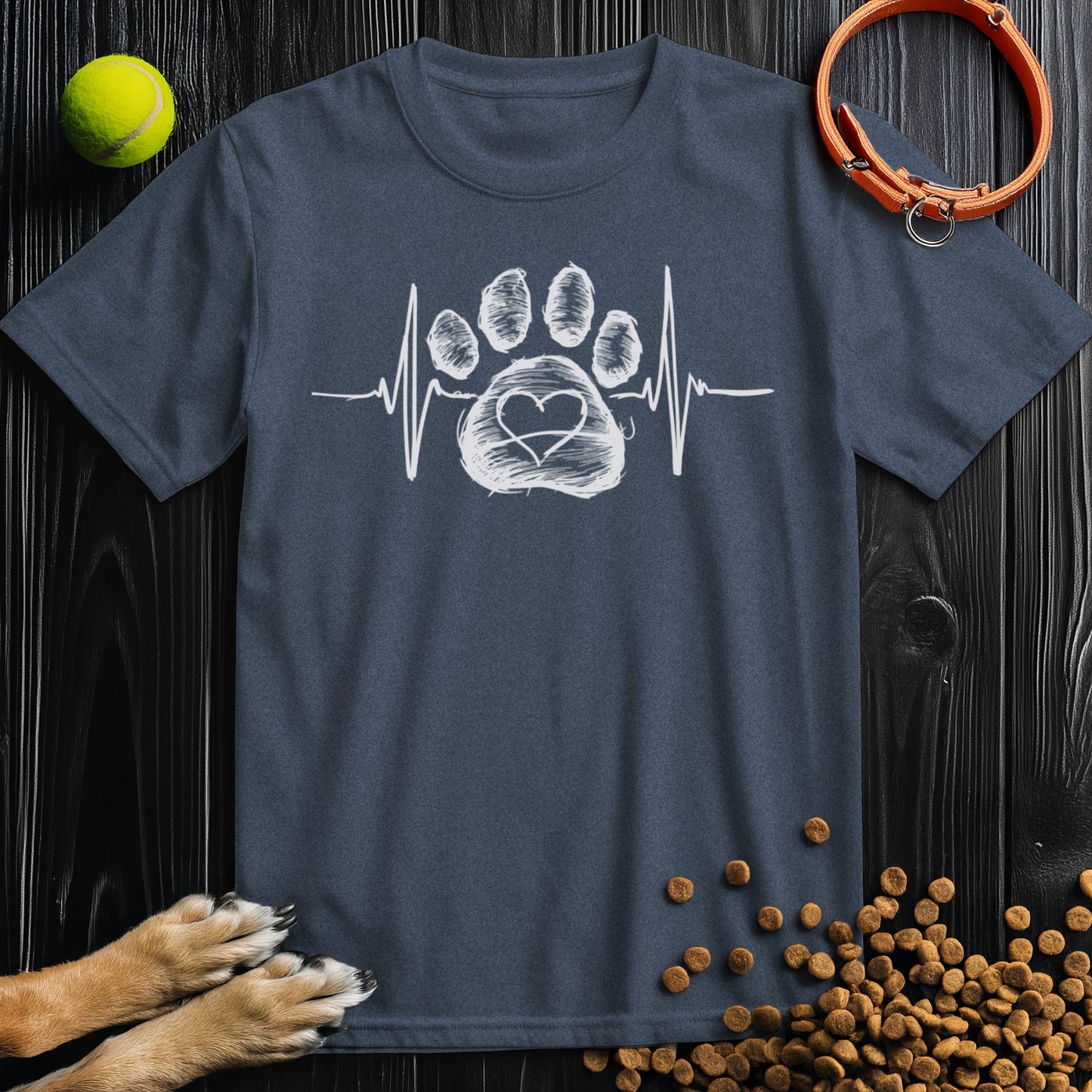 Paw Pulse Love White Graphic T-Shirt