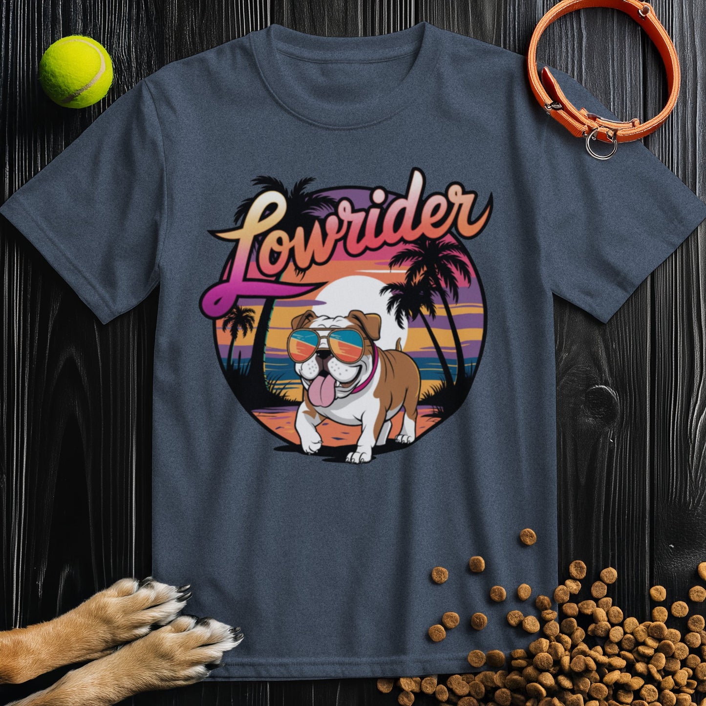 Lowrider Bulldog Sunset T-Shirt