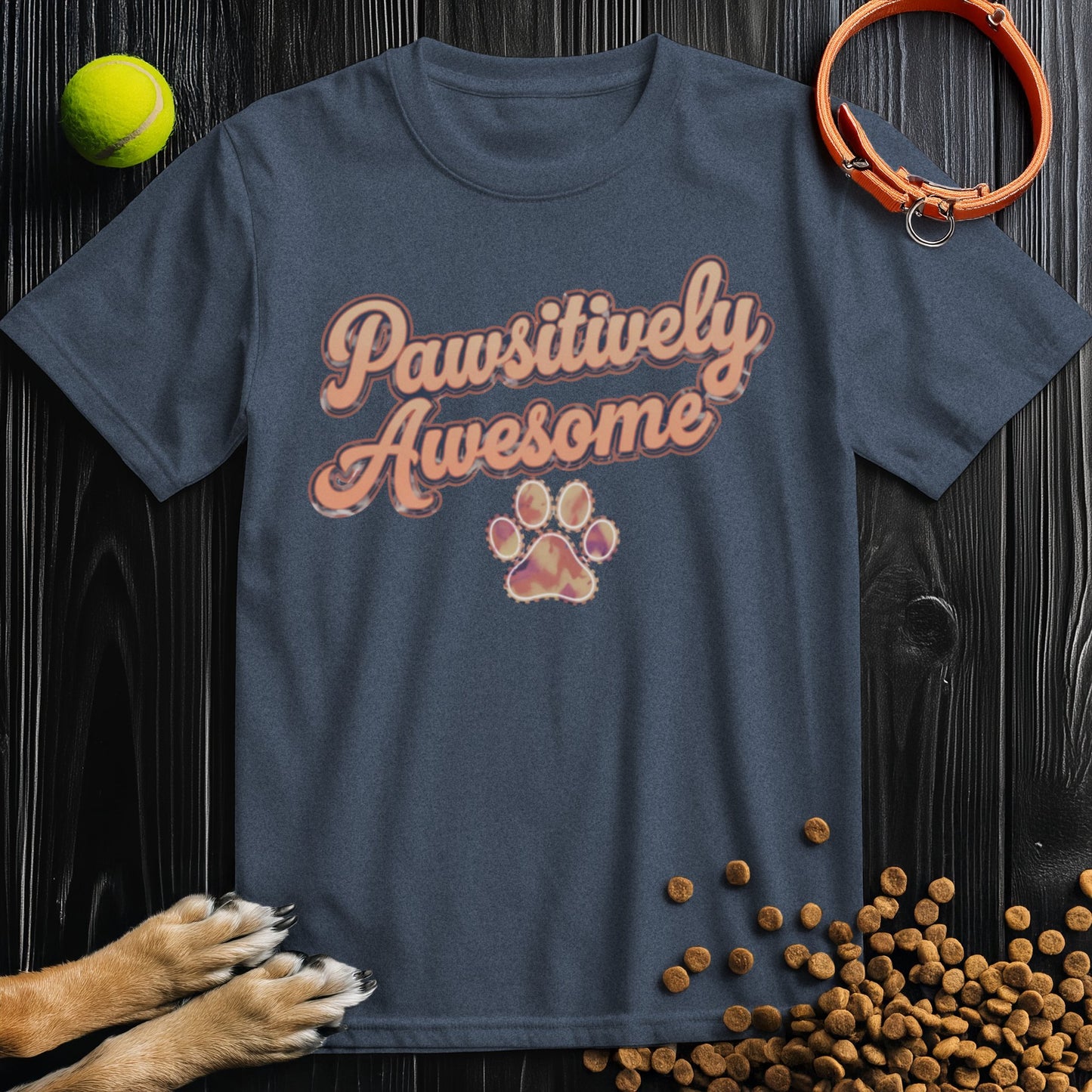 Pawsitively Awesome Colored Retro Vibes T-Shirt