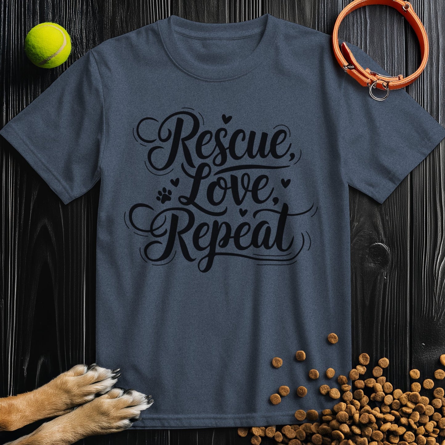 Rescue, Love, Repeat Black T-Shirt
