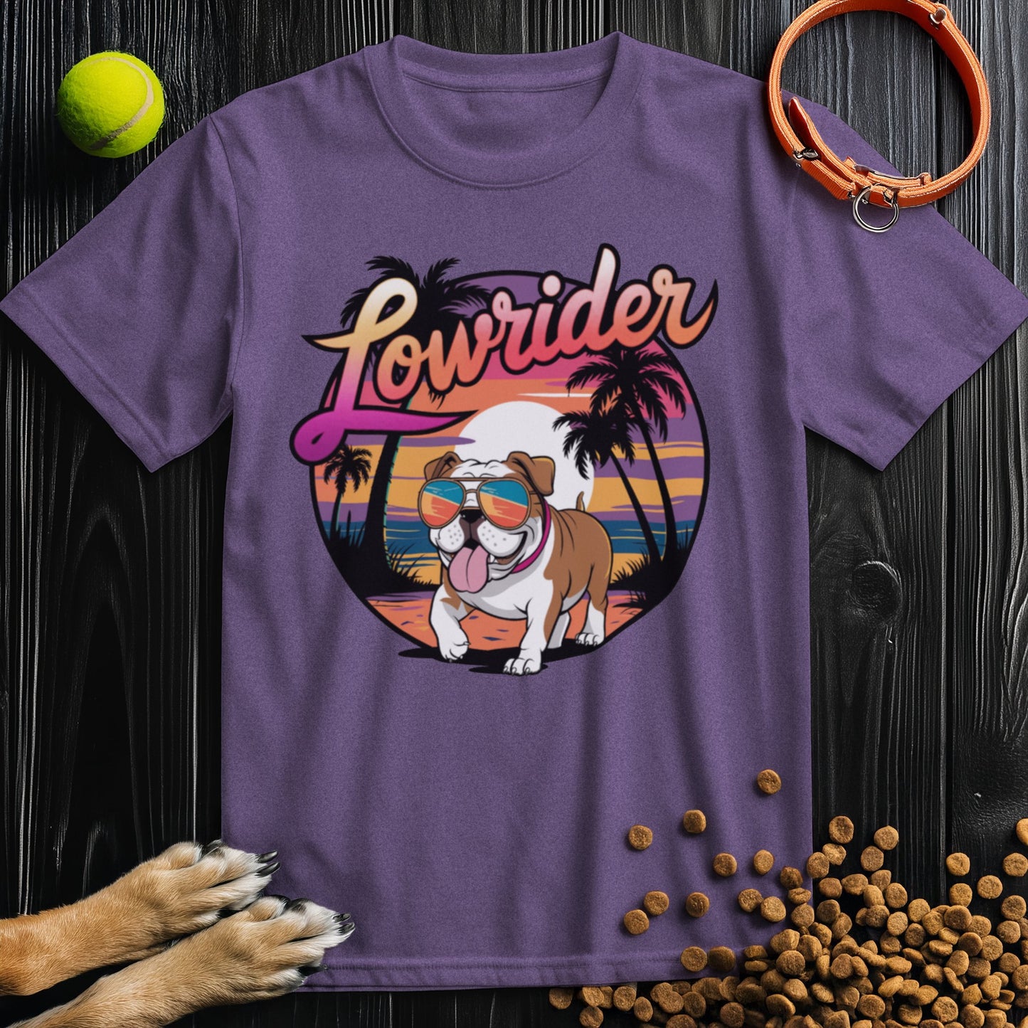Lowrider Bulldog Sunset T-Shirt