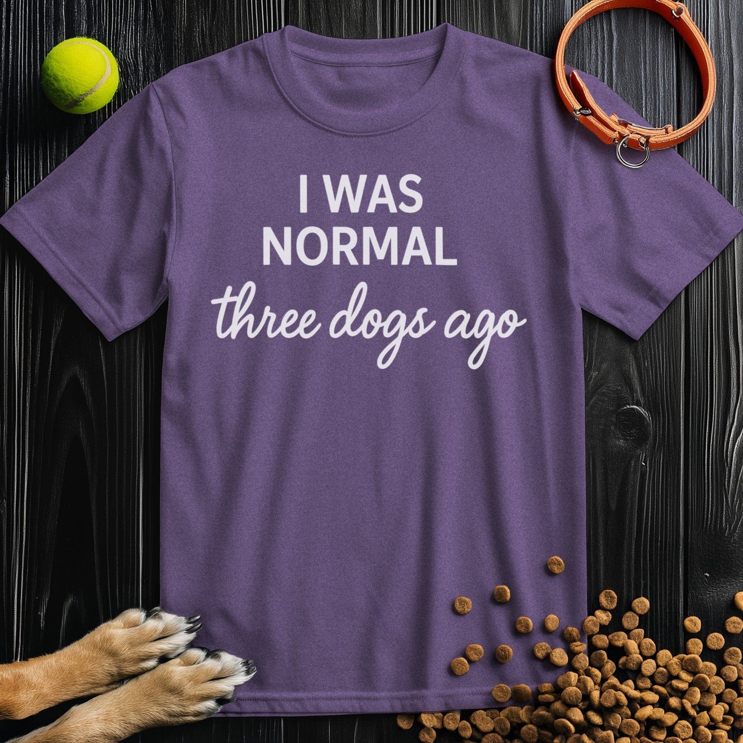 I Was Normal 3 Dogs Ago White T-Shirt