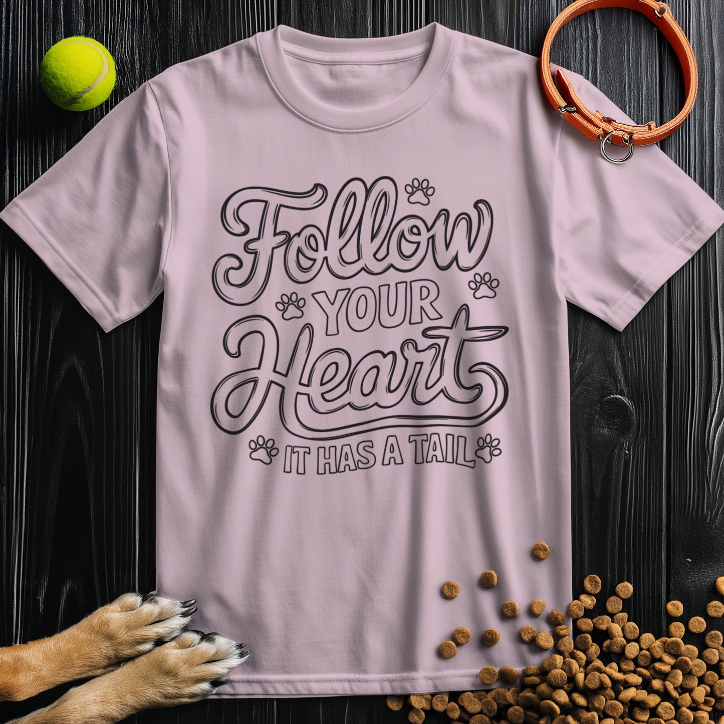 Follow Your Heart, It Has A Tail Black T-Shirt