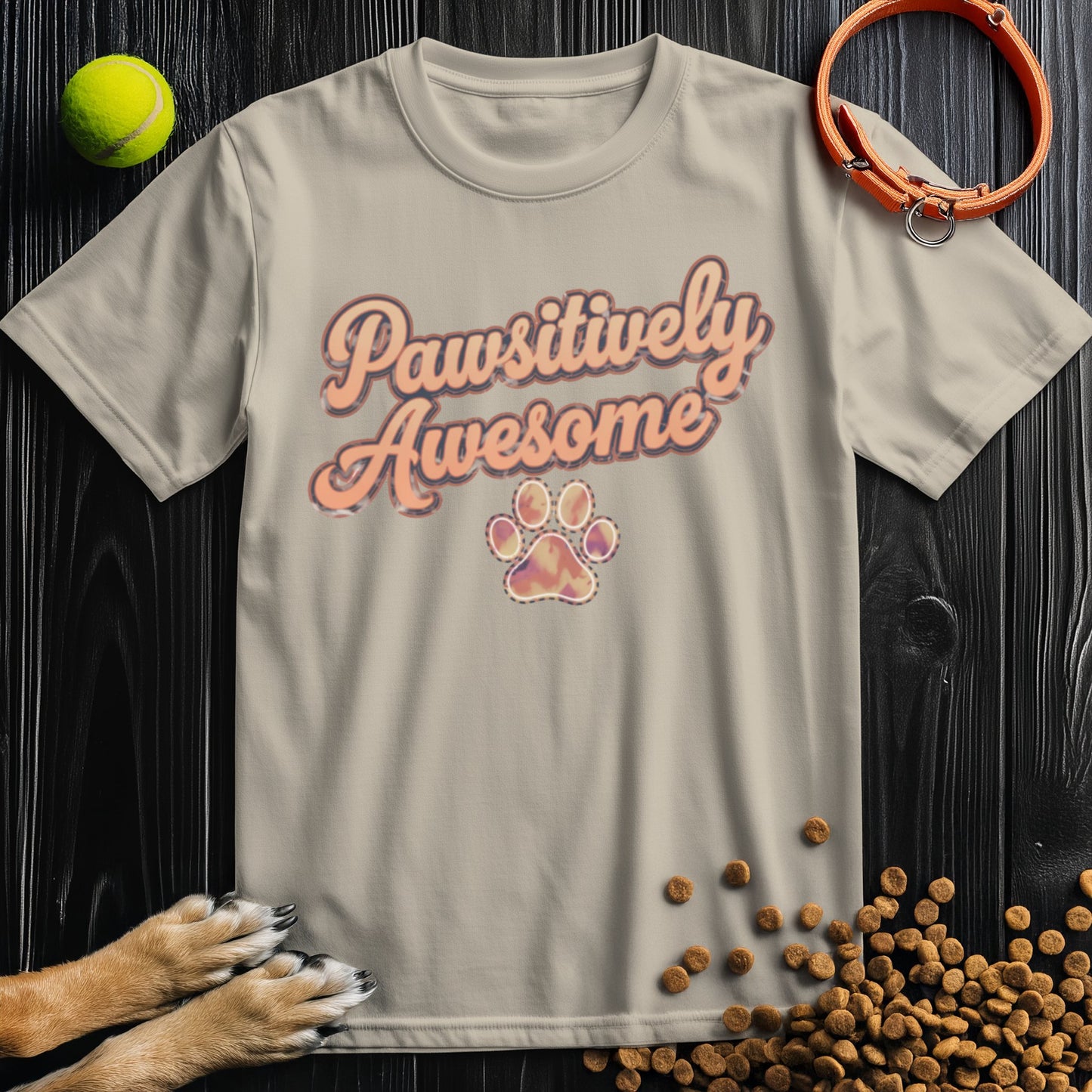 Pawsitively Awesome Colored Retro Vibes T-Shirt