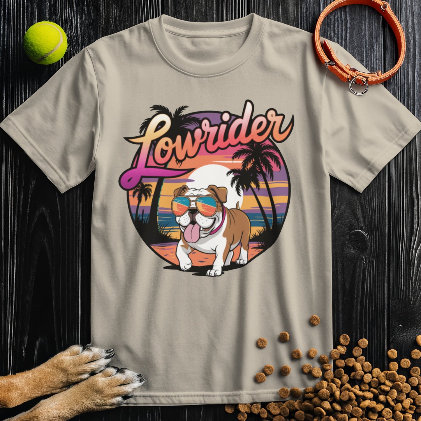 Lowrider Bulldog Sunset T-Shirt