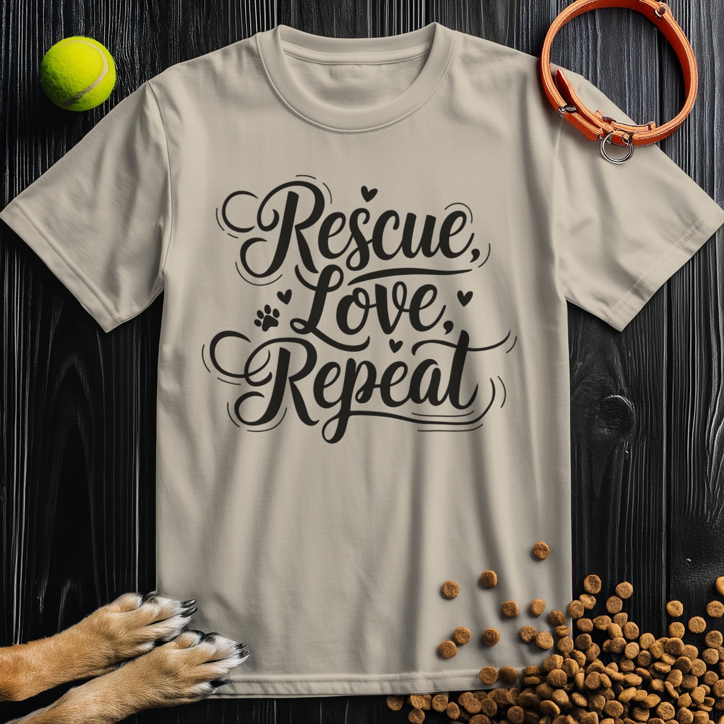 Rescue, Love, Repeat Black T-Shirt