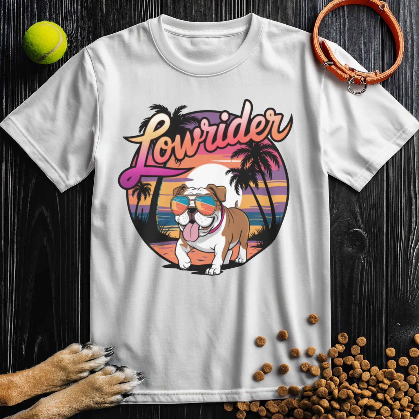 Lowrider Bulldog Sunset T-Shirt