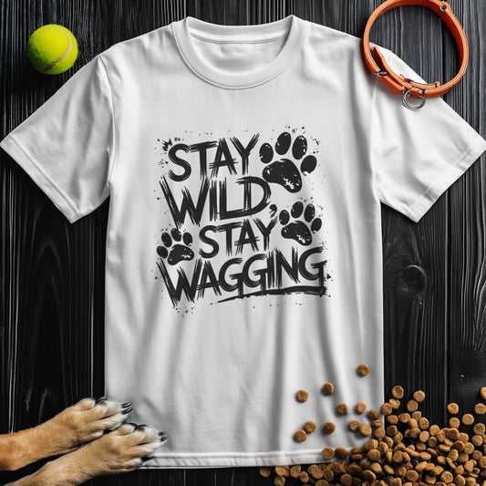 Stay Wild, Stay Wagging Black T-Shirt