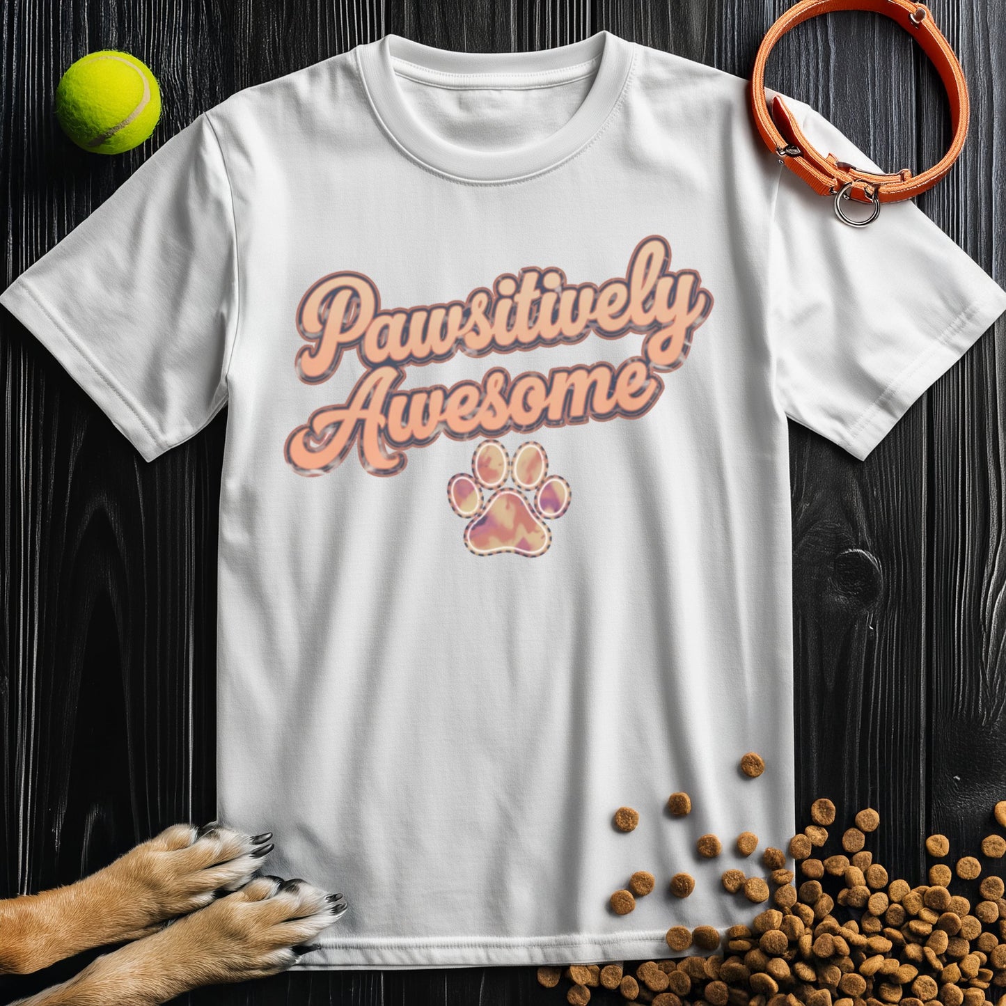 Pawsitively Awesome Colored Retro Vibes T-Shirt