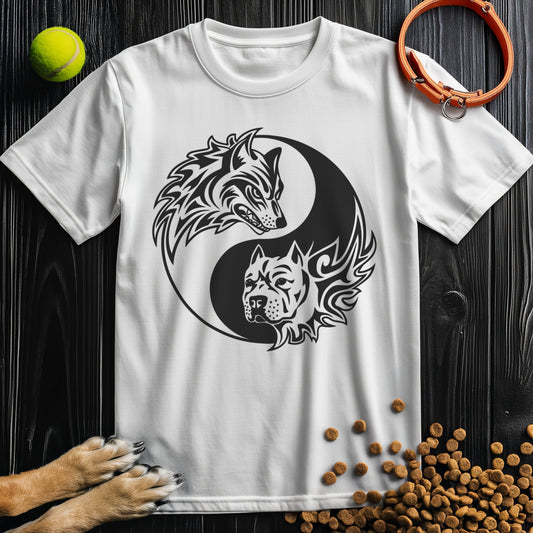 Yin-Yang Wolf & Dog Black T-Shirt