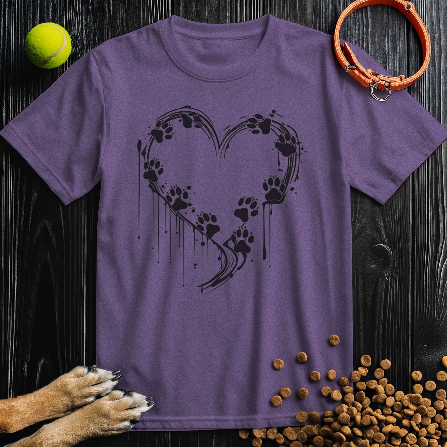 Heart of Paws Black T-Shirt