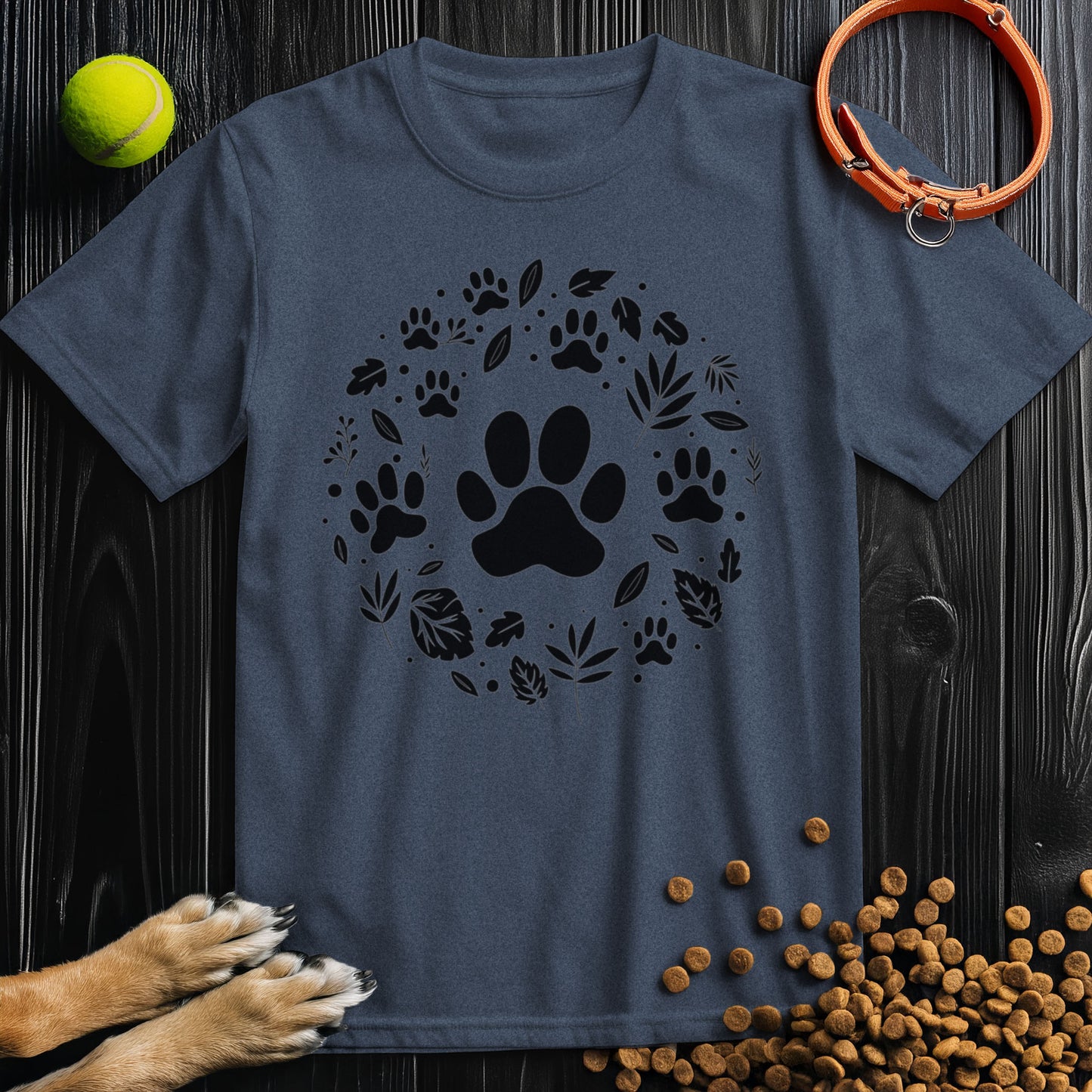Nature's Paws Black Graphic T-Shirt