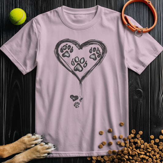Paws Of Hearts Black Graphic T-Shirt