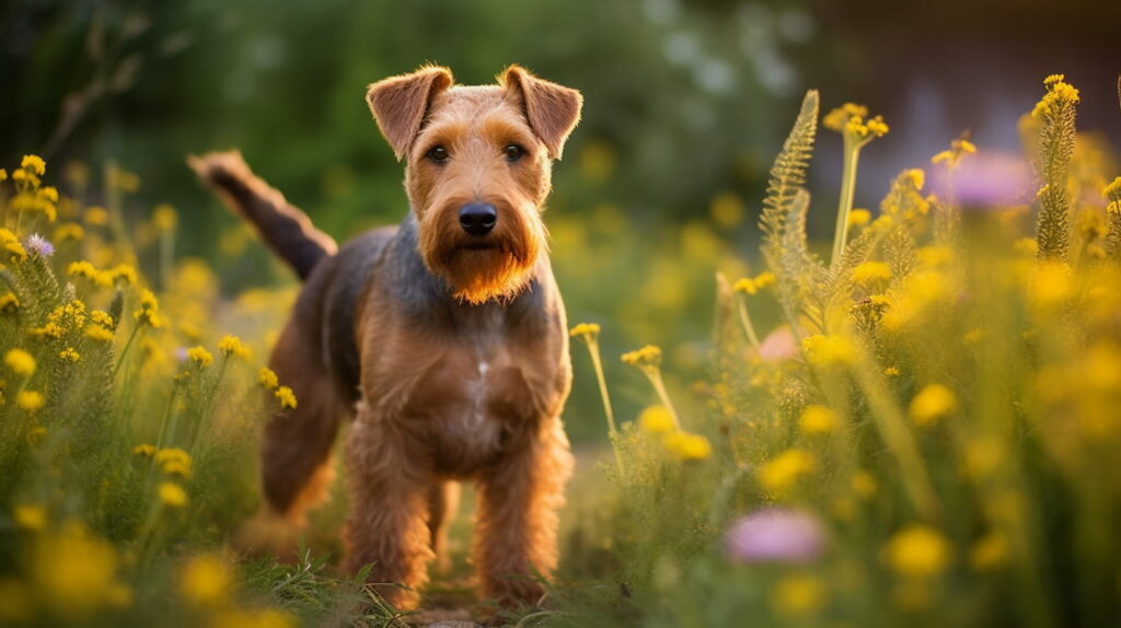 welsh terrier in a field