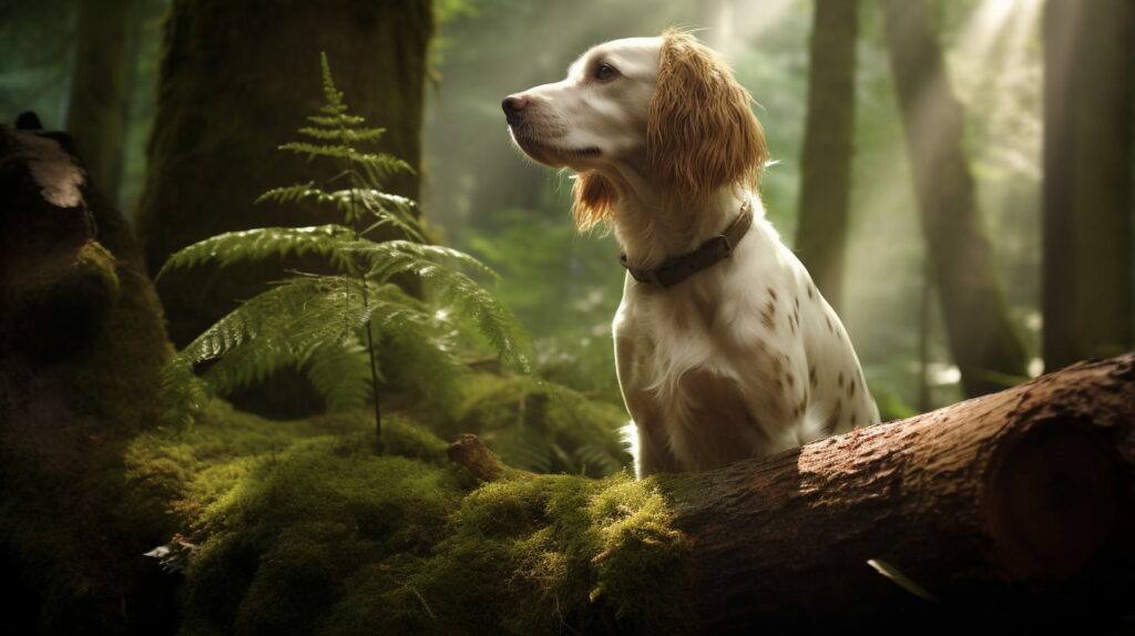 English Setter in the woods