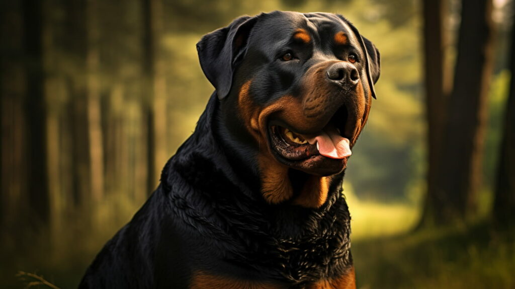 Rottweiler in the woods