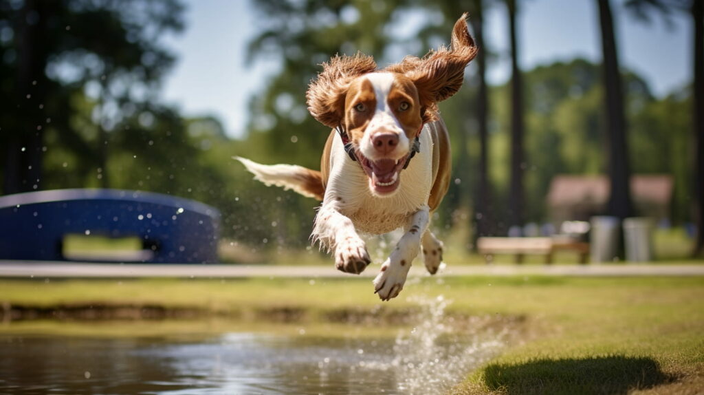 Welsh Springer Spaniel playing at the park