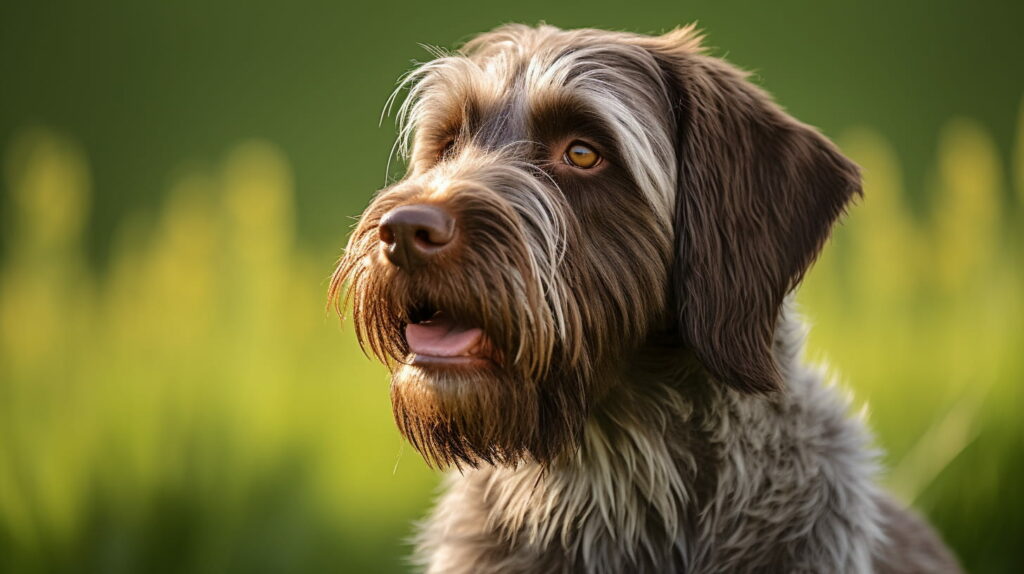 closeup of Wirehaired Pointing Griffon